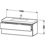 Duravit Waschtischunterbau L-CUBE m WT Vero Air 500x1200x480mm 3 HL bet-gr