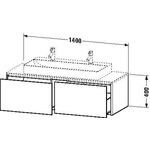 Duravit Waschtischunterbau XSQUARE 400x1400x548mm aubergine seidenmatt