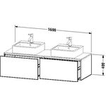 Duravit Waschtischunterbau XSQUARE 400x1600x548mm f 2 Becken lichtblau matt