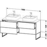 Duravit Waschtischunterbau XSQUARE 778x1600x548mm f 2 Becken weiß hochglanz