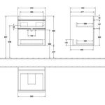 V&B Waschtischunterschrank VENTICELLO 553x590x502mm Griff white White Matt