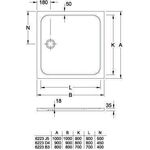 V&B Duschwanne LIFETIME PLUS Qu. xtr-fl m AR 1000x1000x35mm we