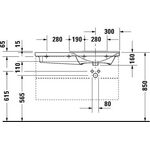 Duravit Möbelwaschtisch P3 Comforts Be re m ÜL HLB 1050x500mm 3 HL weiß