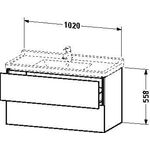 Duravit Waschtischunterbau L-CUBE 469x1020x558mm flannel grey hochglanz