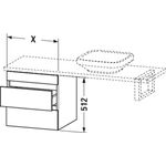 Duravit Konsolenunterschrank DURASTYLE 512x300x478mm weiß matt/basalt matt