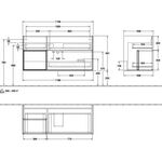 V&B Waschtischunterschrank FINION 1196x591x498mm Regalele. bl ma wh Matt