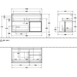 V&B Waschtischunterschrank FINION 1000x603x501mm Regalele. bl ma wh Matt