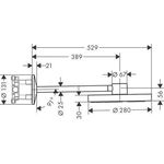 Kopfbrause 280 2jet AXOR ONE mit Brausearm mattschwarz