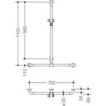 Hewi Duschhandlauf SERIE 801 se 1100mm waagerecht 762mm rubinrot