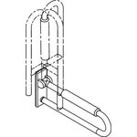 Hewi Stützklappgriff SERIE 801 mobil drehb m Armpolster d= 33mm 600mm orange