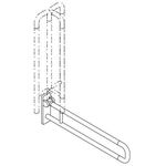 Hewi Stützklappgriff SERIE 801 drehb d= 33mm Alu-Kern 900mm rubinrot