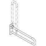 Hewi Stützklappgriff SERIE 801 d= 33mm, Aluminiumkern 750mm senfgelb