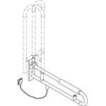 Hewi Stützklappgr. E-Ausführ. SERIE 801 drehb Spültaste Armpolster 850mm koralle