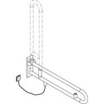 Hewi Stützklappgr. E-Ausführ. SERIE 801 Spültaste 900mm umbra