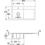 V&B Spüle SUBWAY STYLE 50 900x510mm Be li Exzent. we