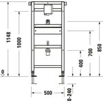 Duravit Urinal-Element DURASYSTEM 500x1148mm für UP-Druckspüler Trockenbau