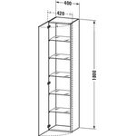 Duravit Hochschrank DURASTYLE 360x400x1800mm Ans li Ei Ter / weiß matt