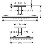 Kopfbr 460/300 3jet AXOR SHOWERSOLUTIONS polished black chrome