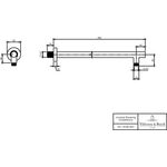 V&B Regenbrausearm UNIVERSAL SHOWERS 70x408x60mm, Wandmontage, rund chrom