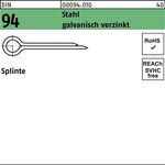 Splinte DIN 94/ISO 1234 4x 112 Stahl galv.verz. 250 Stück - VPE: 250