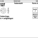 Federring DIN 127 A 8 Federstahl 100 Stück - VPE: 100