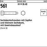 Sechskantschraube DIN 561 Zapfen BM 24x 50 22 H (8.8) 1 Stück