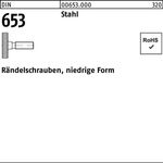 Rändelschraube DIN 653 niedrige FormM3x 8 Stahl 50 Stück - VPE: 50