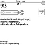 Gewindestift DIN 913 Kegelkuppe/Innen-6kt M12x1,5x20 45 H Feingew. 100St. - VPE: 100