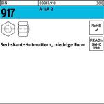 Sechskanthutmutter DIN 917 niedrige FormM6 A 1/A 2 50 Stück - VPE: 50