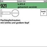 Flachkopfschraube DIN 921 Schlitz M3x 6 4.8/5.8 galv.verz. 100Stück - VPE: 100