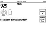 Sechskantanschweißmutter DIN 929 M6 Stahl 1000 Stück - VPE: 1000