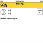 Sechskantmutter DIN 934 M2 Messing 1000 Stück - VPE: 1000