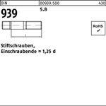 Stiftschraube DIN 939 M12x 60 5.8 Einschraubende=1,25d 50 Stück - VPE: 50