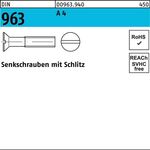 Senkschraube DIN 963 Schlitz M12x 16 A 4 25 Stück - VPE: 25