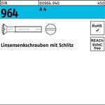 Linsensenkschraube DIN 964 Schlitz M2,5x 20 A 4 200 Stück - VPE: 200