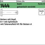 Bolzen DIN 1444/ISO 2341 Kopf/Splintloch B 16x45/39 Stahl galv.verz. 1St.