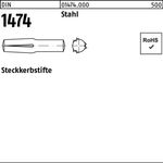 Steckkerbstift DIN 1474 4x 12 Stahl 100 Stück - VPE: 100