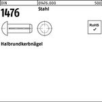 Halbrundkerbnagel DIN 1476 2,5x 10 Stahl 500 Stück - VPE: 500