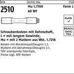 Schraubenbolzen DIN 2510 Dehnschaft/2Muttern LM 33x 180 Mu 1.7709 1 Stück