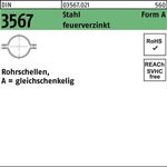 Rohrschelle DIN 3567 gleichschenkelig A 89/NW 80 Stahl feuerverz. 20 Stück - VPE: 20