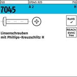 Flachkopfschraube ISO 7045 PH M2,5x 20-H A 2 1000 Stück - VPE: 1000