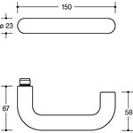 Halbgarnitur 111PBR22.230 PA 92m 4-KT.8mm 43,1-48,0mm Schutzrosetten HEWI