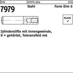 Zylinderstift DIN 7979 Innengewinde D 12x 20 Stahl gehärtet Toleranz m6 10St. - VPE: 10