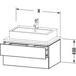 Duravit Waschtischunterbau L-CUBE 620x547mm 2 Schubk we hgl ES Ahorn mitte