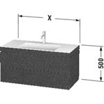 Duravit Waschtischset L-CUBE 800x480mm 2 Sk 1 HL we hgl La ES NB Mi.