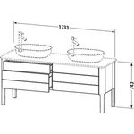 Duravit Waschtischunterbau LUV 1733x570mm 2 Au 2 Sk No we sdm ES Ah li