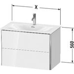 Duravit Waschtischunterbau XSQUARE 810x560x478mm 2 Sk No we sdm ES NB Mi.