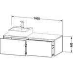 Duravit Waschtischunterbau XSQUARE 1400x400x548mm 2 Au we sdm ES NB beids