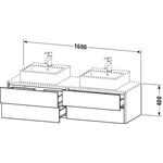 Duravit Waschtischunterbau XSQUARE 1600x400x548mm 4 Schubk we hgl ES NB re