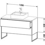 Duravit Waschtischunterbau XSQUARE 1200x678x548mm 2 Au we sdm ES NB mitte